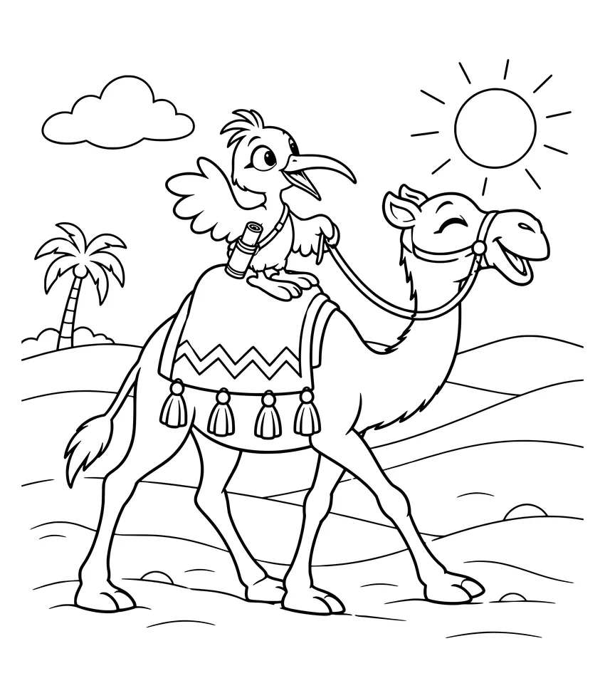 Camel Ride coloring page