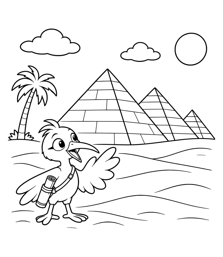 The Pyramids of Giza coloring page